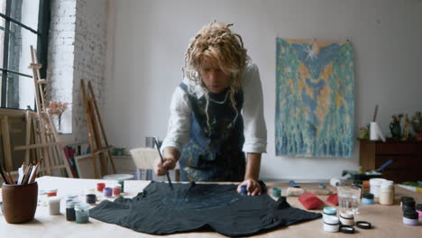Artist in an art studio