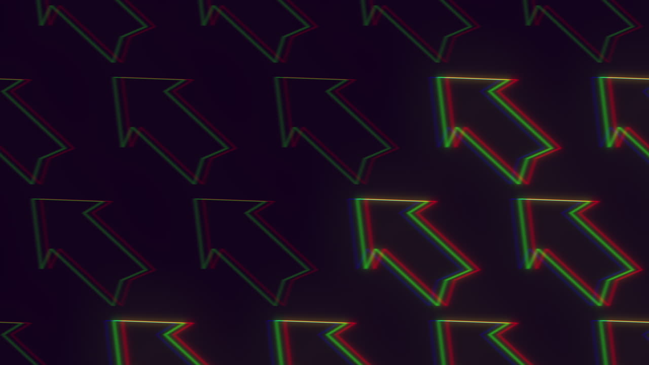 flechas vibrantes en direcciones contrastantes sobre un fondo oscuro