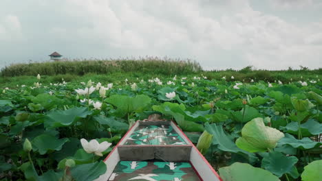 Barco-Moviéndose-Por-El-Lago