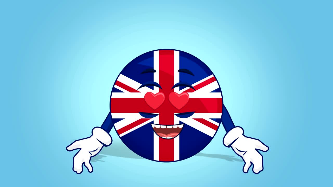 만화 영국, 영국, 심장, 눈, 얼굴, 애니메이션, 알파 매트