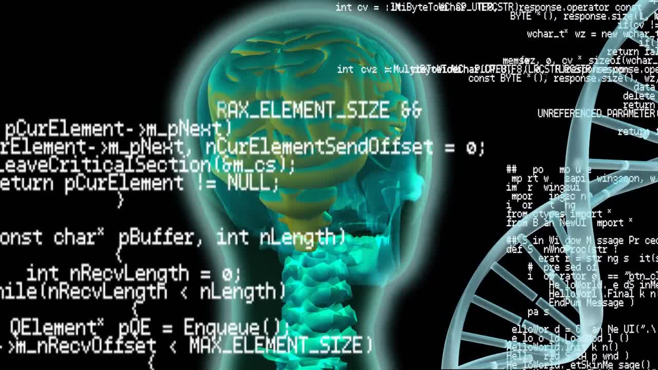 animación digital de una cabeza humana