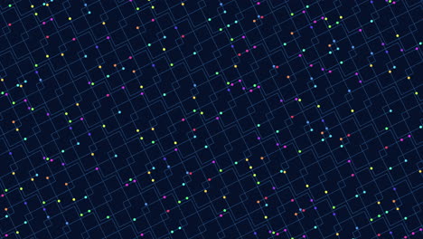 Vibrant floating dot grid pattern on dark background