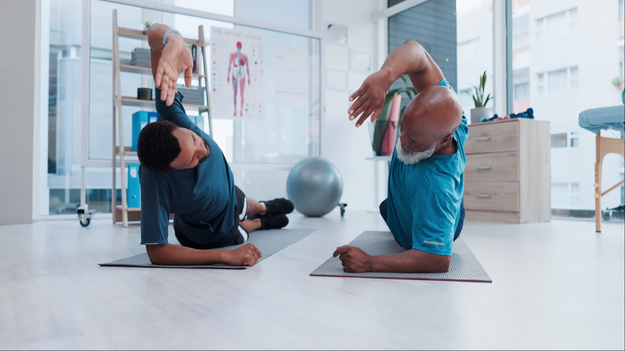 Physiotherapy, stretching arms