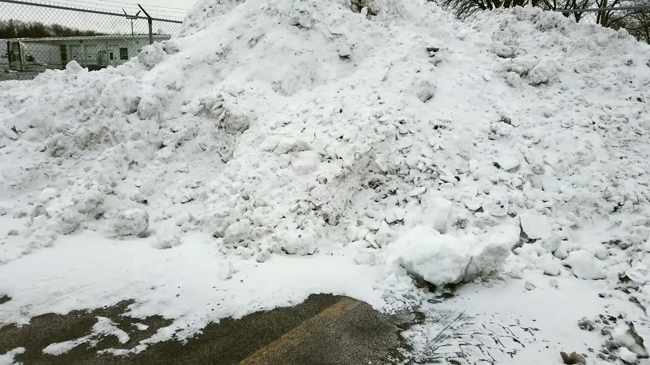 snow pile after snowstorm