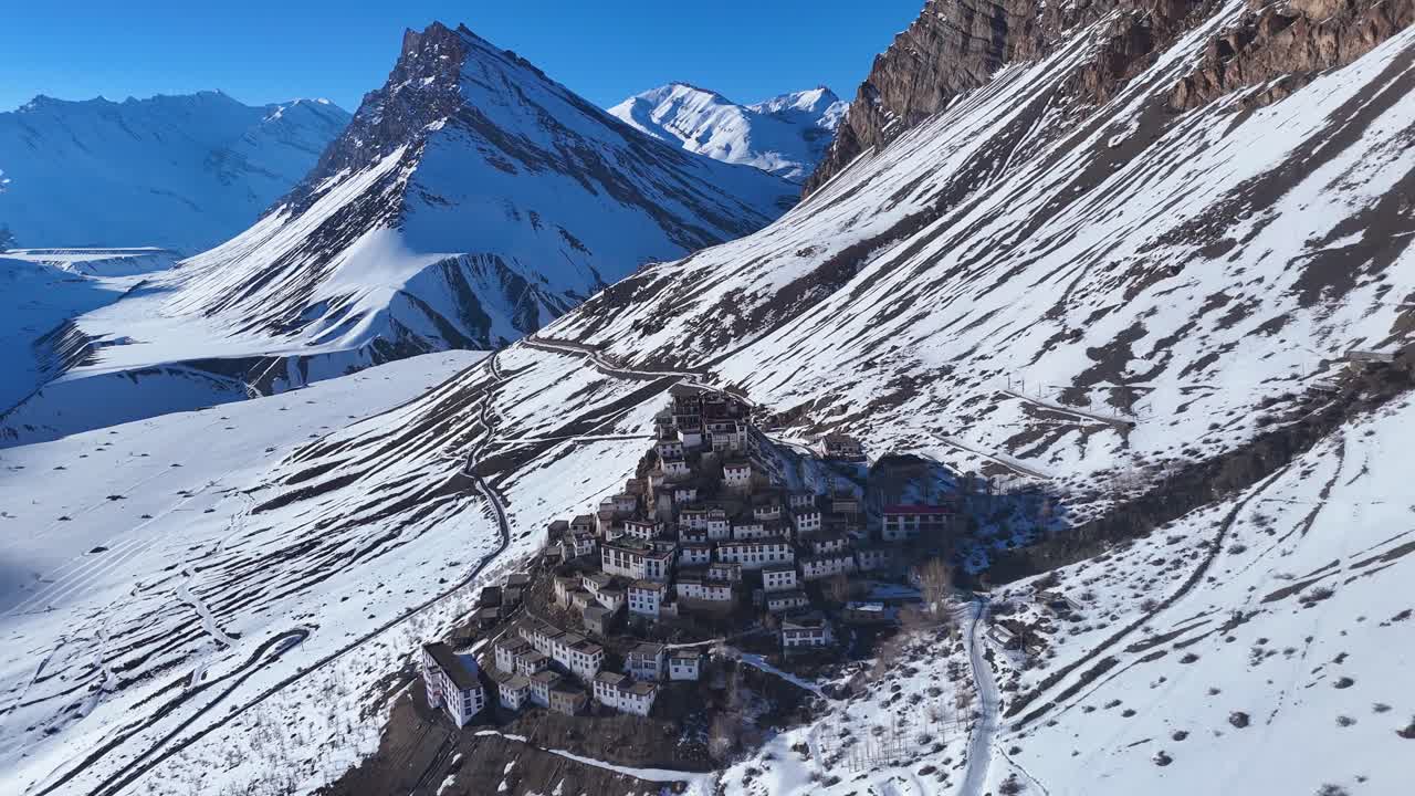 Stunning Winter View of a Himalayan Monastery
