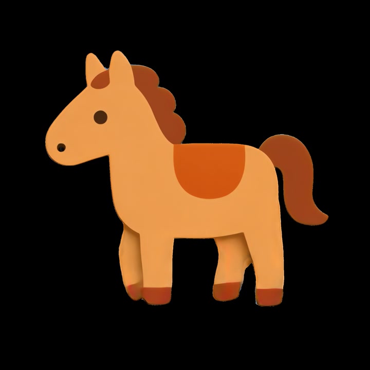 Animated Paper Cutout Style Horse Walking