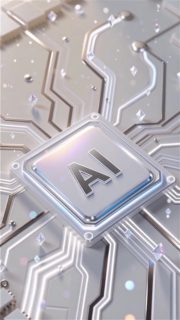 Futuristic AI Chip Motherboard Technology Background