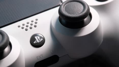 close-up of a white playstation controller