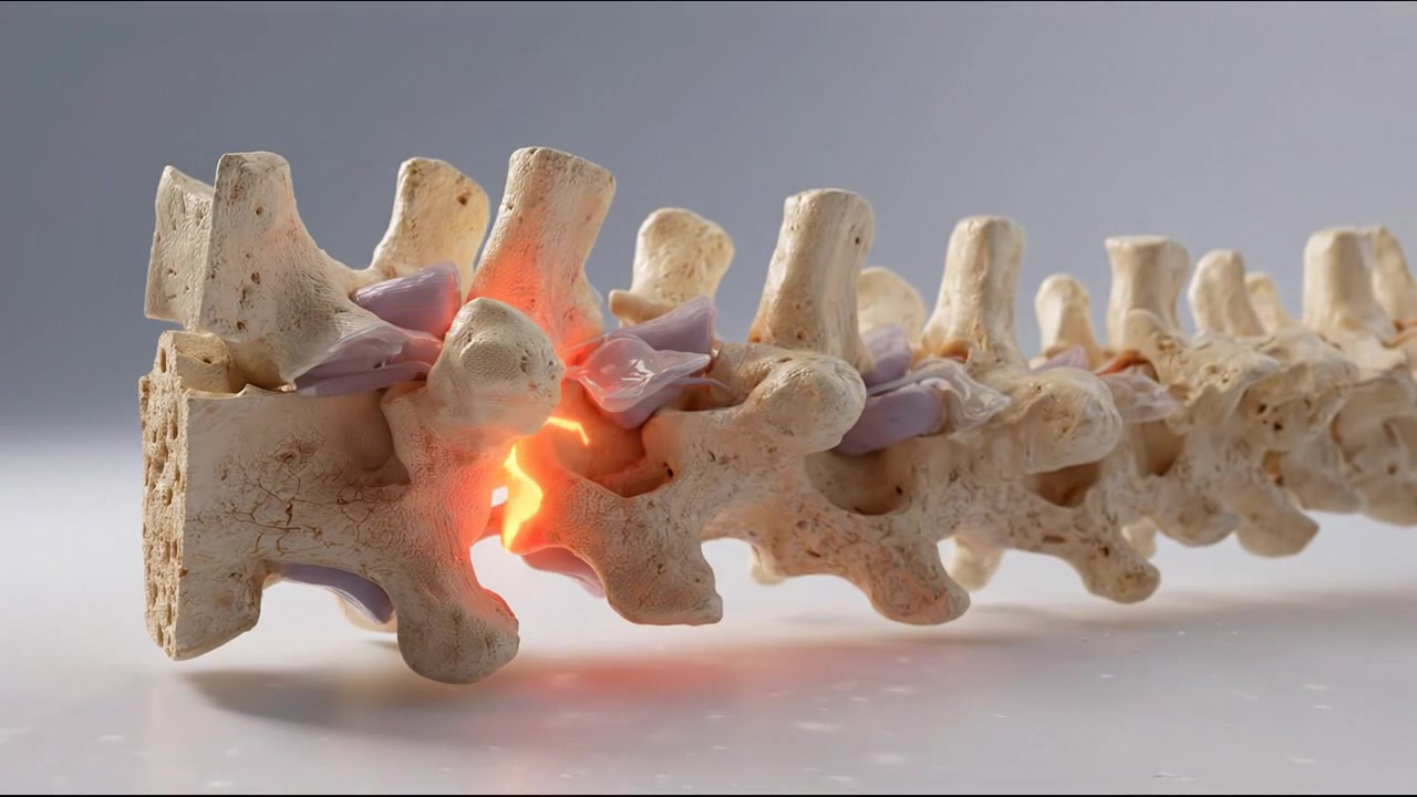 Animazione medica dell'infiammazione del disco spinale e del mal di schiena