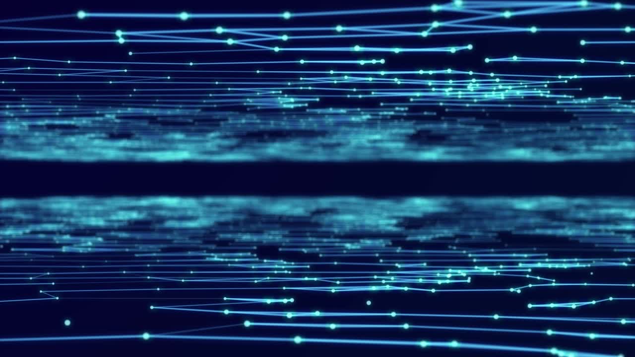 fondo digital abstracto. gran flujo de datos. el concepto de ciencia, tecnología, negocios, espacio. renderización 3d. animación en bucle 4k