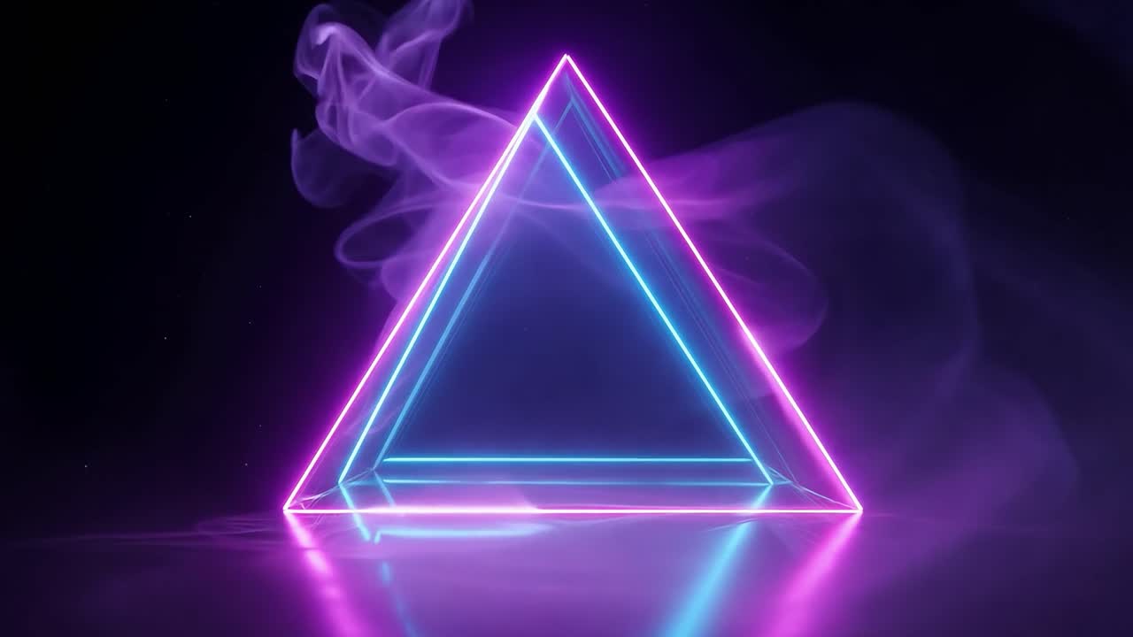 fondo abstracto de triángulo de neón
