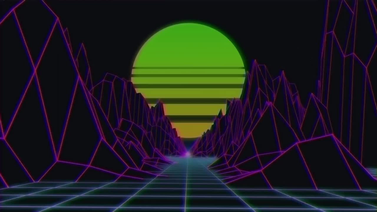 animación del texto aceptado del desafío sobre formas de neón sobre fondo oscuro