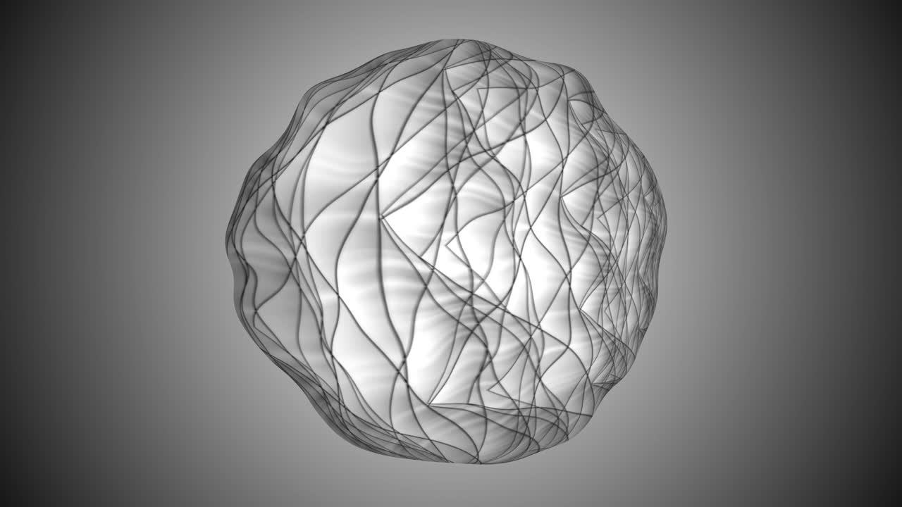 추상적인 줄무 구가 회전하는 애니메이션.