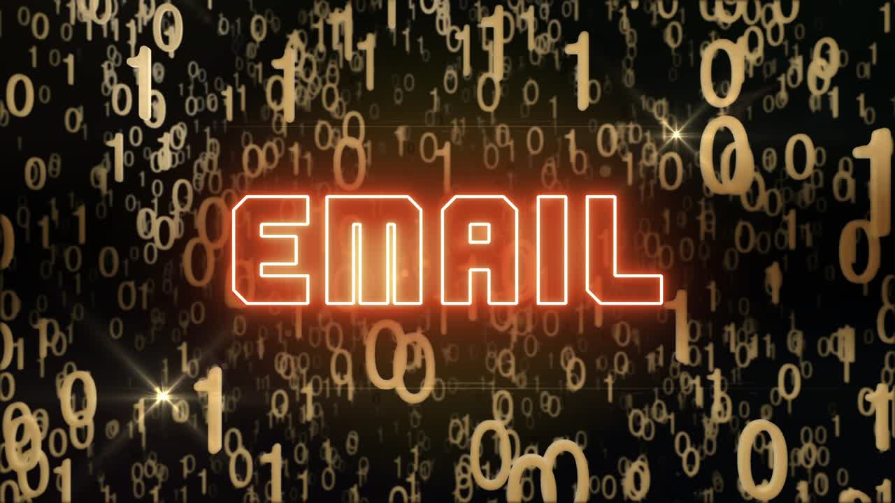 concepto de correo electrónico dorado con código digital