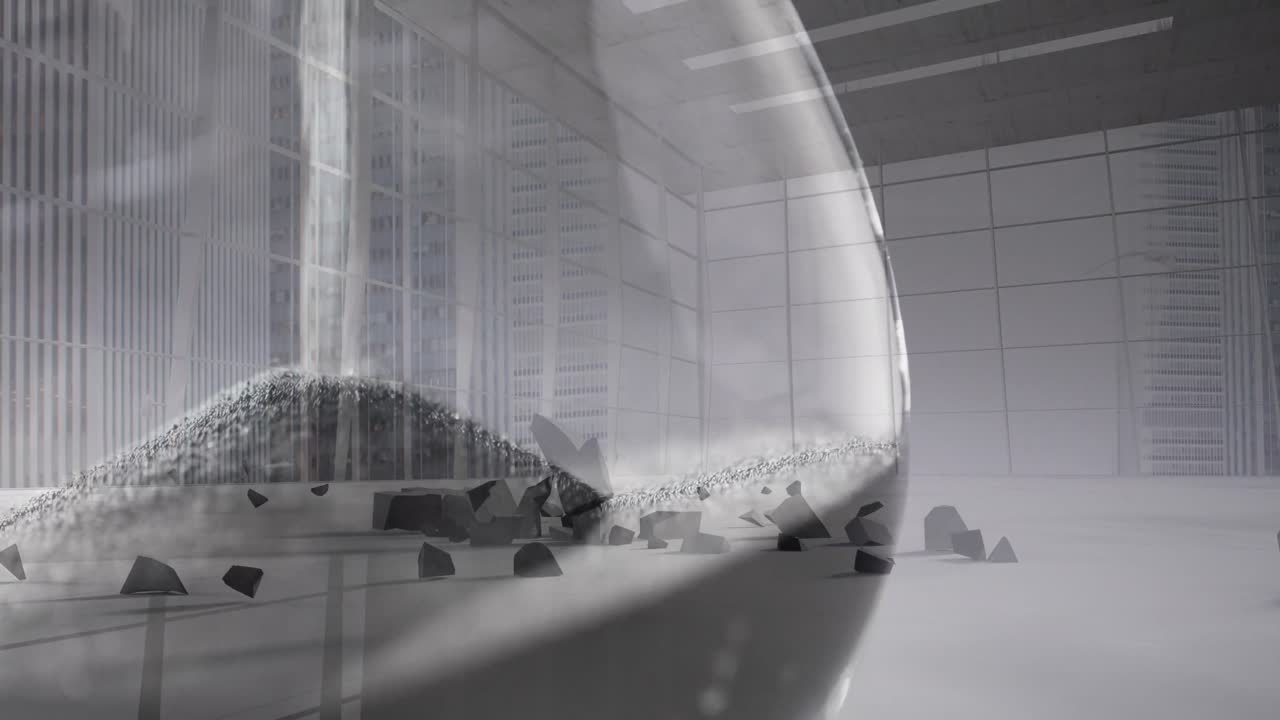 animación del signo de la moneda euro aplastando el reloj de arena