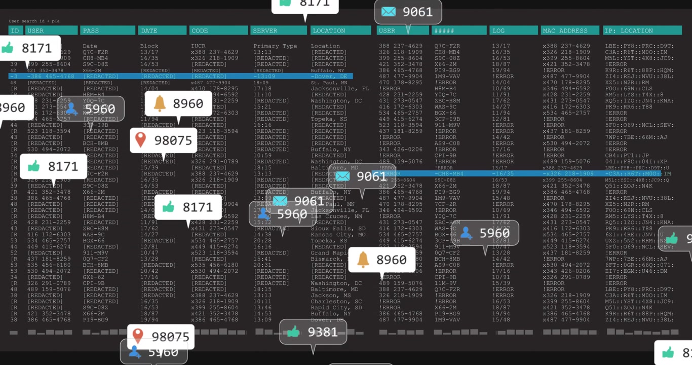 Upon screen fading into view, data table scrolling, highlight bar sliding and metric icons updating
