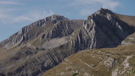 static shot of rugged mountain peaks in durmitor national park