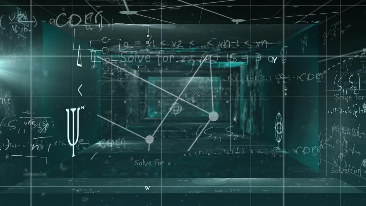 화면에 있는 통계 처리 및 과학 데이터의 애니메이션