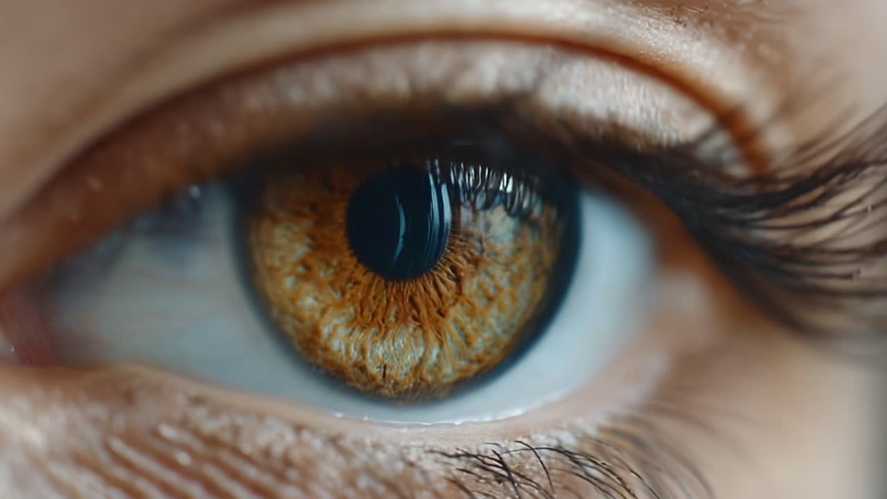 Un'esplorazione accattivante delle complessità dell'occhio umano, da un primo piano dettagliato dell'iride a un momento tranquillo di chiusura mentre l'occhio si chiude con grazia