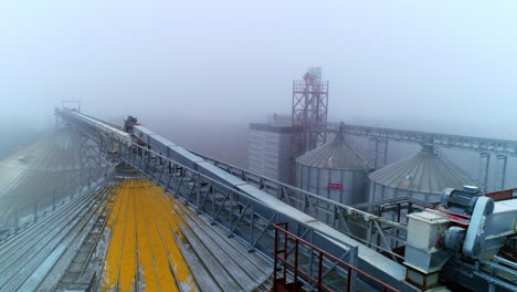 Grain Silo Facility in Foggy Conditions