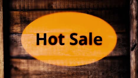 hot sale sign on wooden board