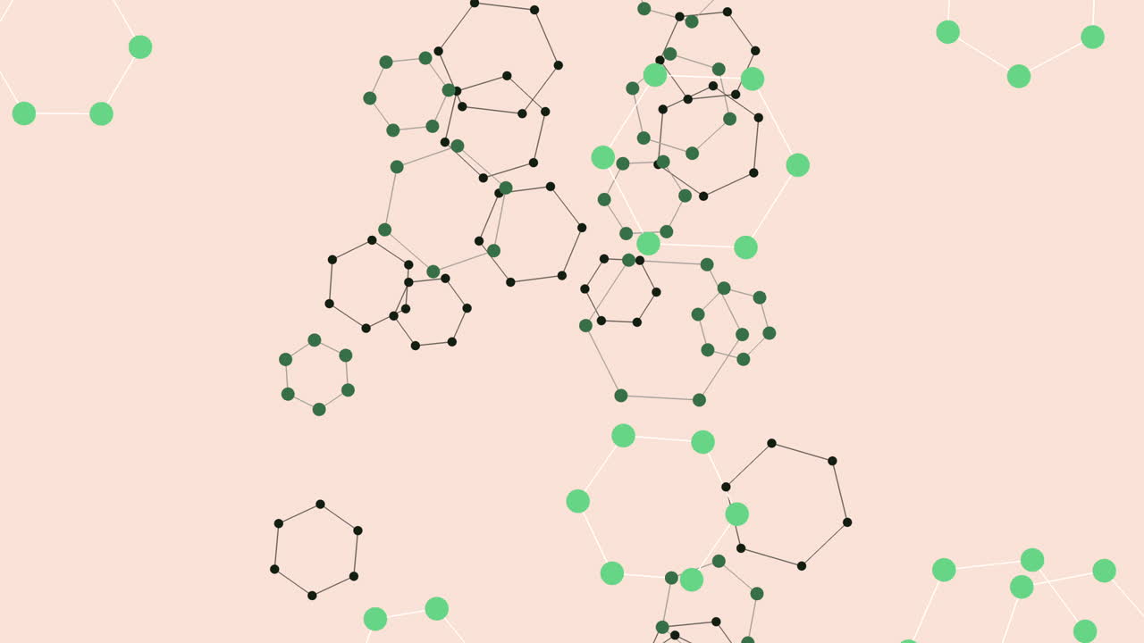 una intrincada red de nodos interconectados forma una red visualmente atractiva