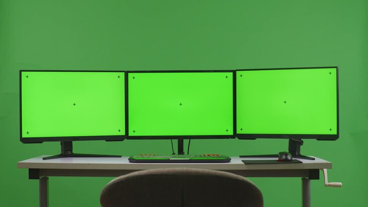Triple Monitor Green Screen Setup