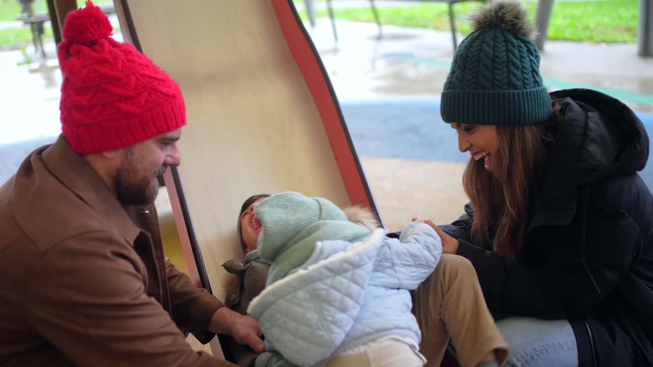 Family Fun at the Park on a Winter Day