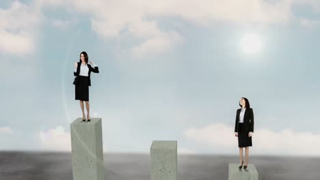 composite video of businesswoman on podium