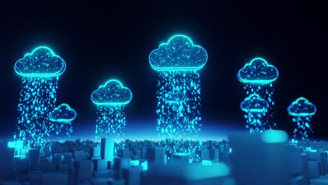 massive data transmission through cloud computing. lines represent a complex “network".