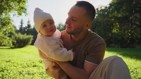 father and daughter in park