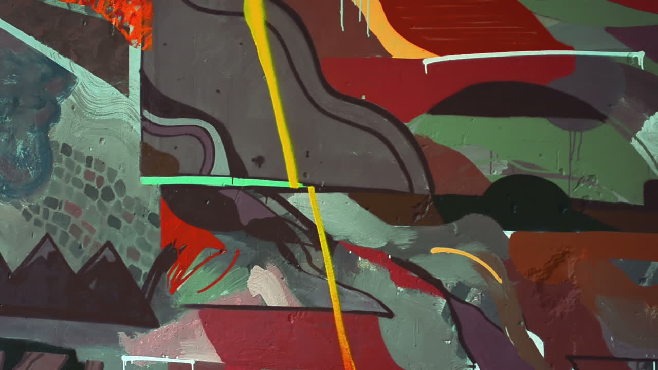 Grafiti en una valla. Dibujo abstracto.