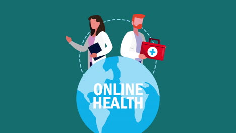 online health technology with doctors and earth planet