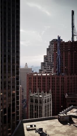 a view of the city from a rooftop