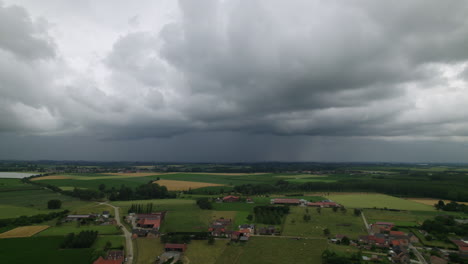 dark clouds moving over the belgium countrysides