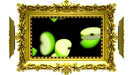 fruits in gold picture frames