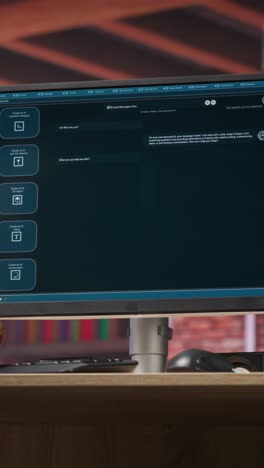 Vertical video Student at home using AI LLM chatbot software to get help with solving homework