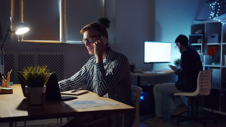 Night Workers in an Office