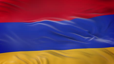 armenia flag waving in the wind with highly detailed fabric texture. seamless loop