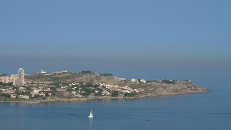 scene with alicante coast and mediterranean sea