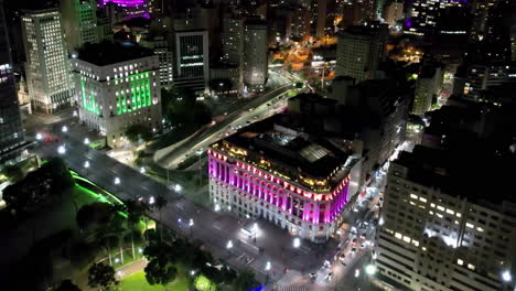 night cityscape aerial at town sao paulo brazil