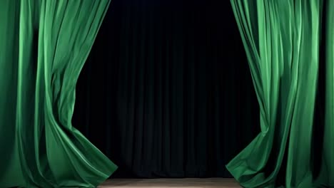 green theater curtains