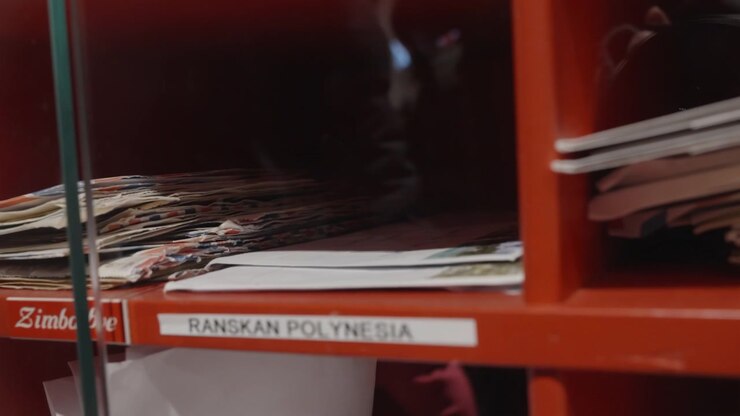 Close-up of Organized Mail Slots in a Post Office