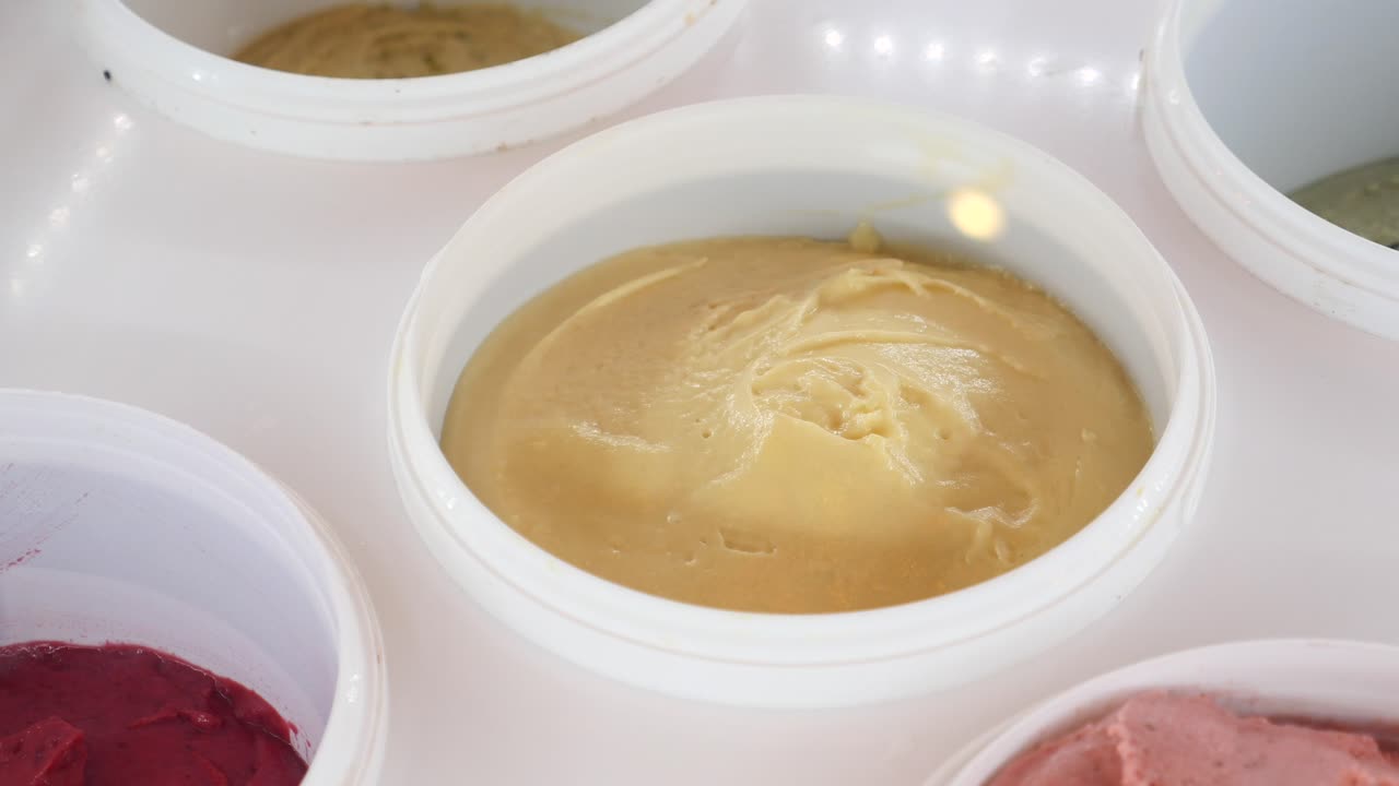 Vanilla ice cream in a white bowl