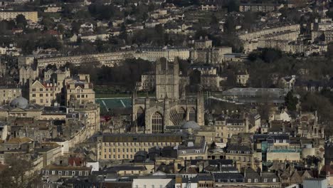 El-Centro-De-La-Ciudad-De-La-Abadía-De-Bath-Iglesia-Medieval-Reino-Unido-Vista-Aérea-Aérea