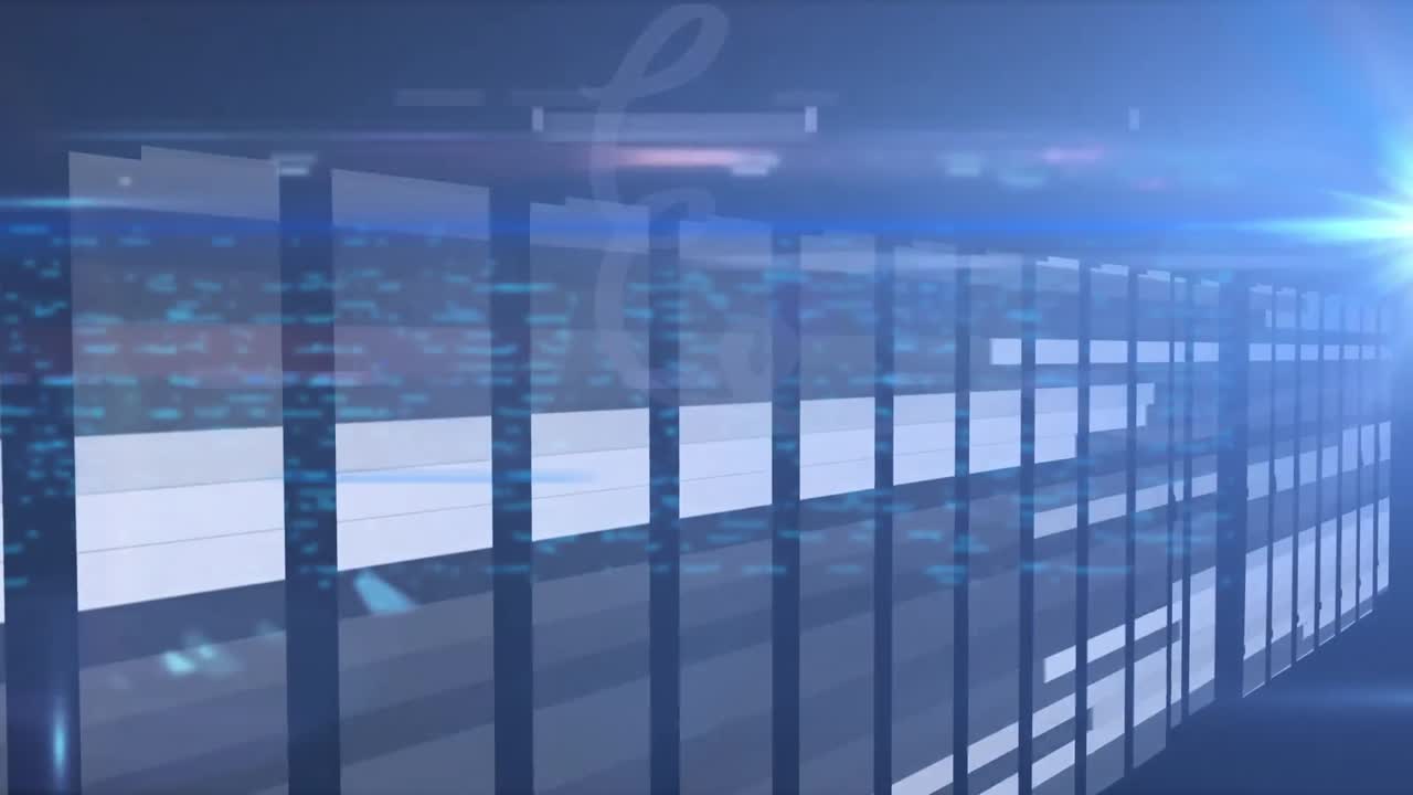 컴퓨터 서버 및 데이터 처리의 애니메이션