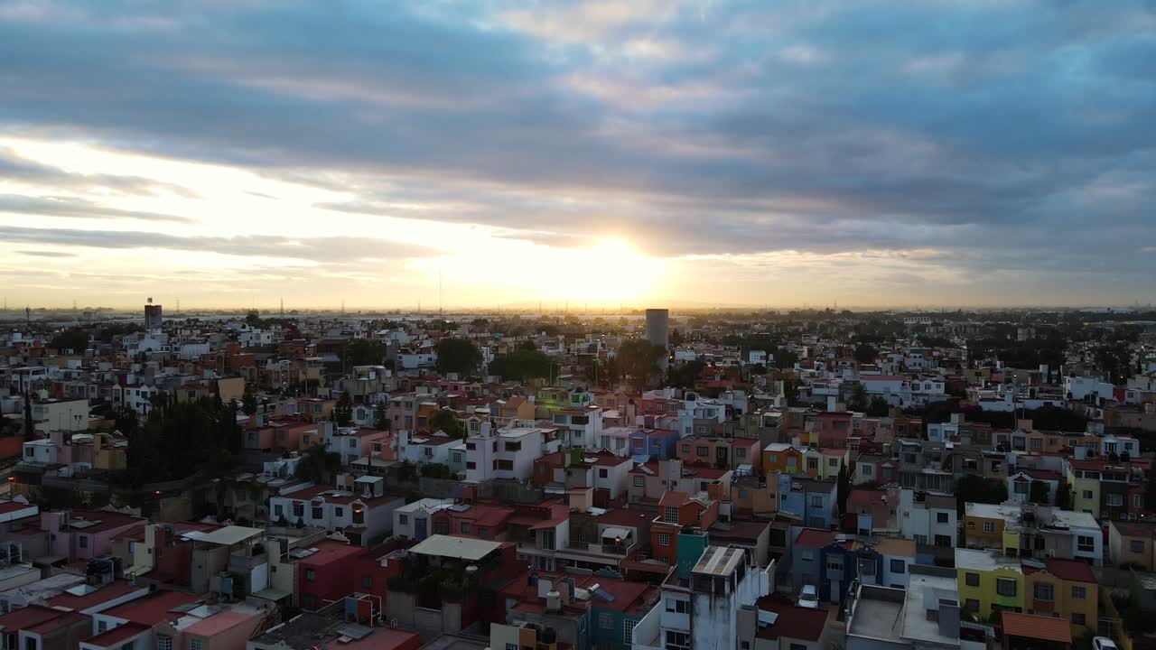 Aerial shot of the densely populated valley