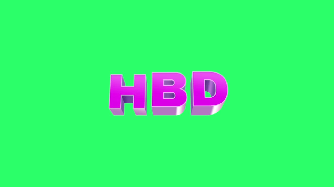 animación texto colorido feliz cumpleaños aislado en fondo verde.