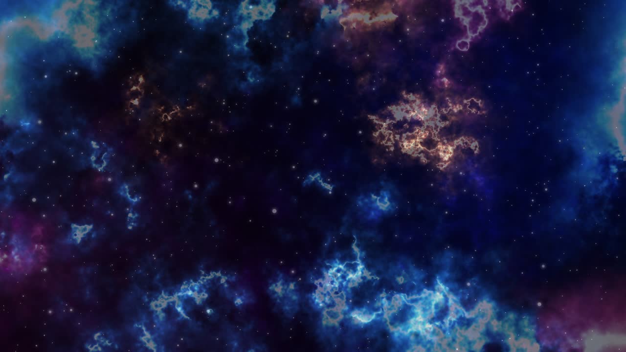 Animación en bucle de la galaxia Aurora. Galaxia de ciencia ficción, viaje de fantasía a través del espacio. Campo estelar, sobrevuelo en una galaxia espacial en el Big Bang. Video abstracto de ciencia ficción con espacio. Zona oscura colorida.