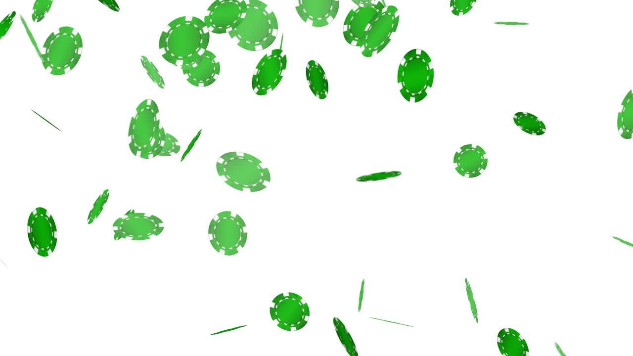 녹색 포커 이 떨어지고 어지고 있습니다.